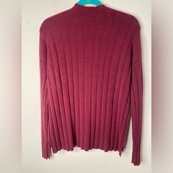Womens Sweater Sz medium large burgundy made in Italy pullover crewneck cozycore - Picture 8 of 10